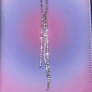 silver necklace with gems